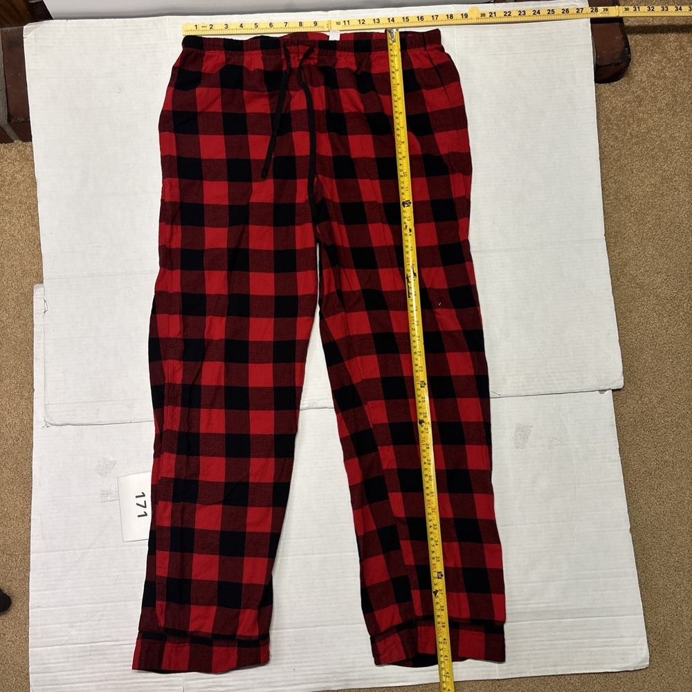 Wondershop Mens Pajama Pants Size L Red Black Buffalo 100% Cotton Lounge Sleep - Picture 3 of 7